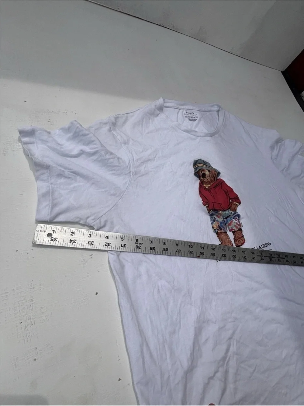 Ralph Lauren Kids White Polo Bear Graphic Tee